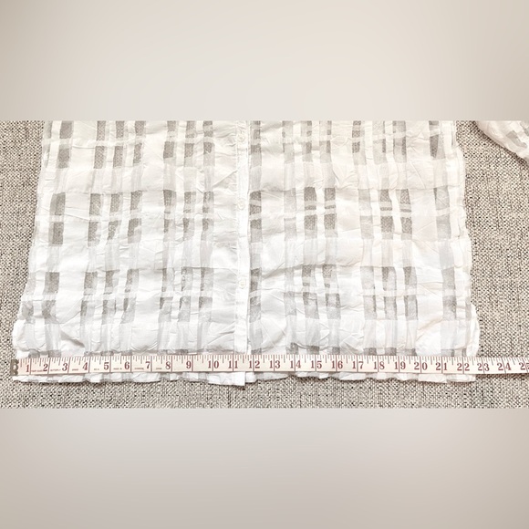 Marsh Landing White Modernist Burnout Gauze Funky Art-to-Wear Button Down Sz L - Picture 10 of 11